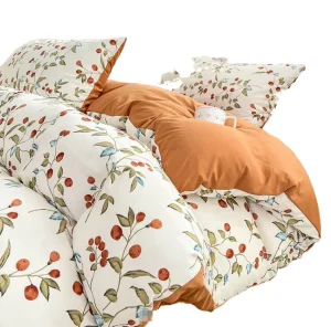 French style Vintage Luxury Three-piece Linen Duvet Cover Set