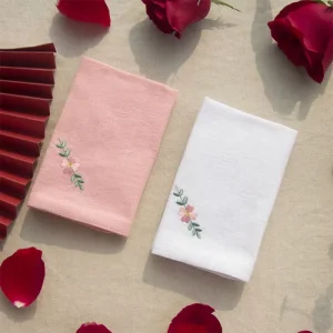 Fresh Ancient Style Embroidered Pure Cotton Handkerchief Retro Hanfu Square Scarf Portable Sweat Cloth Napkins Accessories