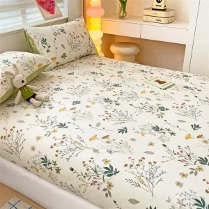 Fresh Style Bedding Set High Quality Printed Cotton Fitted Sheet
