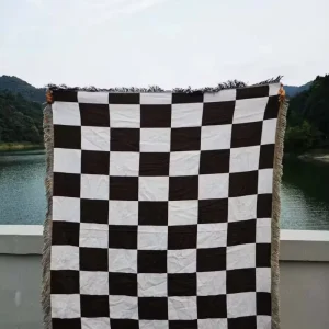Fringe Tassels Knitted Thickened Camping Cartoon Portrait Anime Tapestry Jacquard Cotton Polyester Blanket