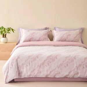 Fringed Cut Flower Pointed Leaf Spring Summer Shimmering Jade Colored Embroidery Soft Duvet Cover Set