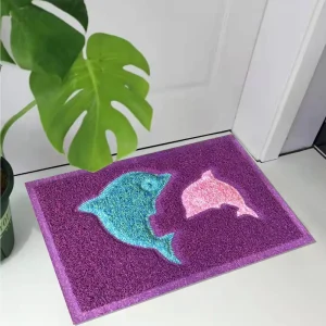 Front Door Mats Outdoor Indoor Non Slip Rubber Washable Modern Animal Print Cushion Door Mats for Home Entrance