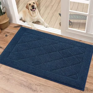 Front Door Plain Tufted Washable Water Absorbent Anti Slip Dog Door Mat for Muddy Paws