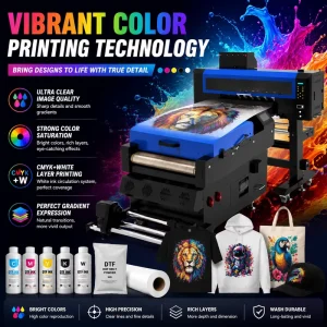 Full Automatic 24 Inch 60cm A1 Double Head Inkjet Printers High Resolution DTF Printer With Powder Shaker