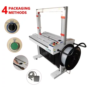 Full Automatic PP PET Strapping Machine High Speed Carton Box Bundling Wrapping Machine for Industrial Logistics