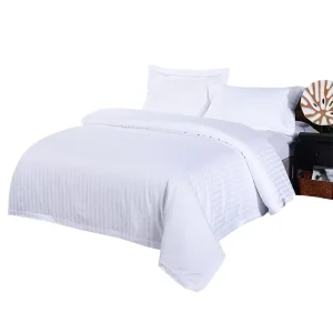 Full Body Hotel Bedding Set 100% Cotton White Hospitality Bed Linen 300TC Set with Duvet Cover