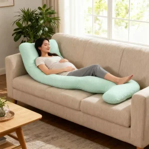 Full Body Maternity Pillow Sleep Throw Cotton Filling Pregnancy Pillow Wave Shape Women Pregnancy Pillow Body