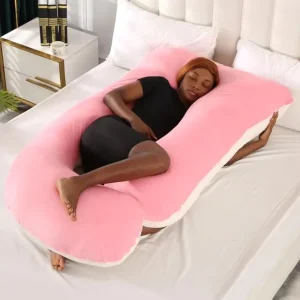 Full Body Pregnancy Pillow U Shaped Maternity Pillow with Removable Washable Velvet Cover Back Legs Support Improves Sleep
