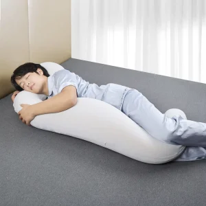 Pregnancy Pillows Side Sleeping J Shaped Maternity Body Pillow With Jersey Cover for Head Neck Belly Support