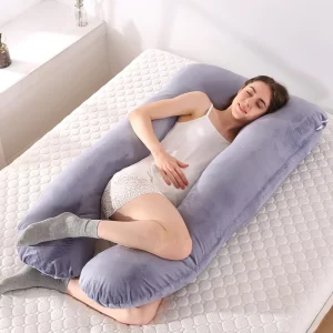Full Body Pregnant Women Washable U Shape Multifunction Cotton Crystal Velvet Maternity Pillows