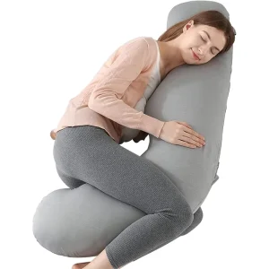 Full Body Support Pillow, Cooling Fabric, J Shaped for Side Sleeper