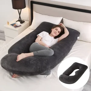 Full Body U Shaped Maternity Pillow with Removable Cover for Sleeping