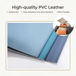 Full Container Load Accepted Embossed PVC Faux Leather Waterproof Flex-Resistant Decorative Pillow Sofa Use