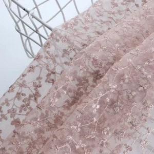 Full Mesh Gauze Star Embroidery Lotus Root Starch Composite Line Embroidery Dress Fabric Bag Accessories Lace Fabric