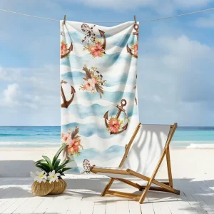Full Print Ultra fine Fiber Quick Dry Sand Free Modern Beach Towel Customizable Design for Beach Travel Swimming