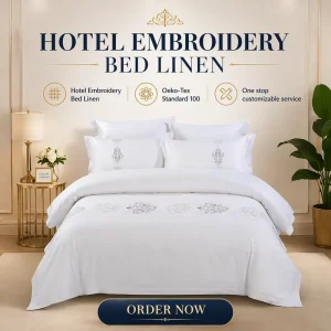Full Queen Bedding Set Hotel Embroidered Bedding Set Super King Size Bedsheet Set with Duvet Organic Cotton for All Season
