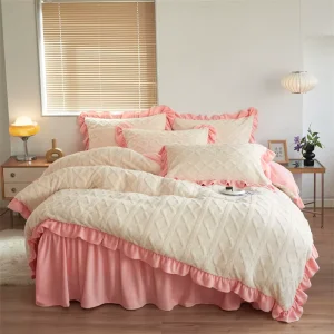 Full Queen Duvet Cover Comforter Quilt & Pillow Protector Cover Sets Simple Style Geometry Bedding Sets