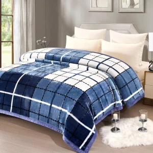 Full Queen Size Silky Soft Warm 2 Ply Reversible Raschel Blanket Grey Colors 9Lb 4kg Korean Blanket