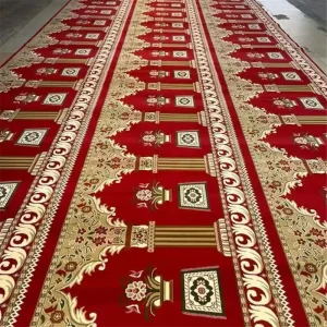 Full Room Axminster Mosque Carpet Custom Pattern Fire Rated Islamic Prayer Rug Muslim Sajadah Wall to Wall Prayer Mat