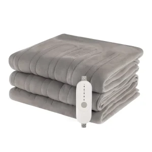 Full Size 72″ X 84″ Quilted Fleece Fast Heating Soft and Cozy Blanket for Bed Full Body 4 Heating Levels Electric Blanket