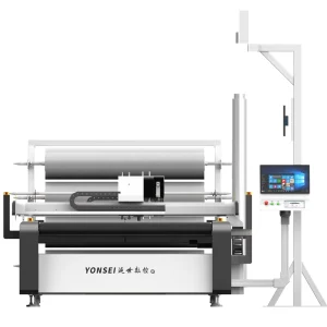 Fully Automatic Blade Cutting Machine for Luggage Materials Leather Fabric Synthetic 0.1mm Precision LCD Touch Screen