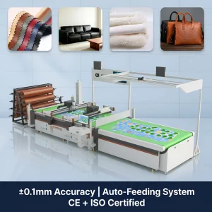 Fully Automatic PU Leather Synthetic Leather and Genuine Leather CNC Cutting Machine with High Precision