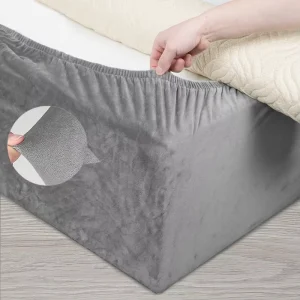 Fully Covered Velvet Bed Frame and Base Wrap Valance Bed Sheet Skirt Cover