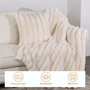 Fur Throw Blanket Heavyweight Breathable Lora Minky Soft Warm Thick Fuzzy Custom Faux Fur Blanket for Winter