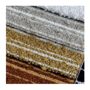Furniture Sofa Upholstery Polyester Jacquard Fabric Classic Stripe Boucle Woven Raw Material