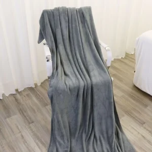 Fuzzy Soft Decorative Reversible Solid Color Throw Diamond Jacquard Warm Fleece Flannel Blankets