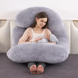 G Shape Maternity Pregnancy Pillow with Removable Cotton Cover Full Body Support