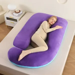 G Shaped Multifunctional Maternity Pillow for Pregnant Women Detachable Side Sleeping Cartoon Pattern Polyester Cotton Machine