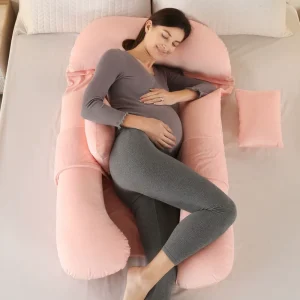G Type Shaped Cooling Fabric Full Pregnancy Pillow Maternity Body Pillow for Pregnant Side Sleeping