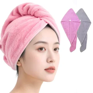 G.moods Super Absorbent Soft Microfiber Hair Towel Wrap Quick Dry Triangle Shape Printed Knitted Adults Hotel Home Use