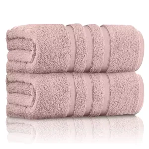 GC GAVENO CAVAILIA Pack 2 Ultra Soft Super Absorbent Bath Sheets 499 GSM Egyptian Cotton Line Texture Towels Blush Pink 80x140cm