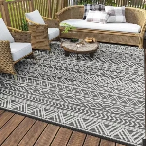 GHT PP Woven Waterproof Medium Thickness Portable Outdoor Floor Mat Camping Mat Foldable Easy to carry Jacquard Beach Mat