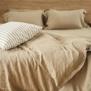 GOTS Certificate Biodegradable and Stylish Fabrics 100% Natural Pure Linen Flax Custom Linen Duvet Cover and Bed Sheet