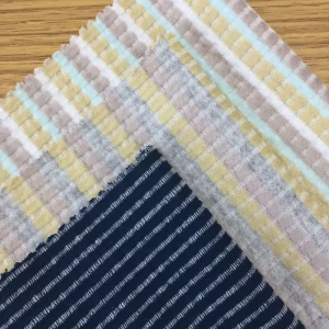 GOTS OEKO TEX Certified Knit Weft Rib Cloth 100% Organic Cotton Yarn Dyed Jacquard Stripe 2×2 Rib Fabric for Garment Sweater