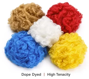 GRS Certified Recycled Polyester Staple Fiber 3D 51mm Dyed Solid Filling Material for Needle Punched Geotextiles