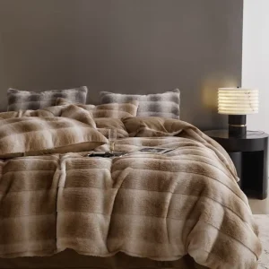 GSM 660g Mink Milk Fleece 4 PCS Set Cozy Bedding Set Bedsheet Thickened Cozy Bed Sheets Woven Duvet Cover Set Pillowcase