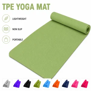 Gaiam Thick Yoga Mat Premium Print Non Slip Exercise Fitness Mat All Yoga Pilates Floor Workouts Indigo Sundial 5mm PVC Bag