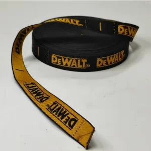 Garment Processing Custom Logo Polyester Woven Jacquard Webbing Twill Band for Bags Waistband Accessories