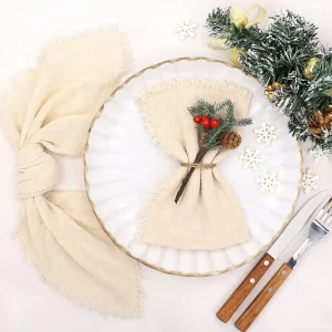 Gauze Napkin Hemmed Party Cotton Linen Napkin Table Flag Placemat Outdoor Party Decoration Napkin