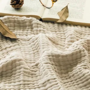 Gauze Throw Blanket Large 100% Cotton Plain Weave Blanket for Sofas