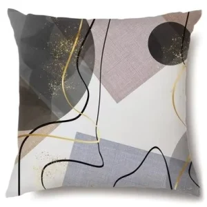 Geometric Abstract Throw Pillow Case Soft Velvet Gold Foil Pattern Decorative Cushion Cover Pillowcase for Bed