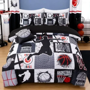 Geometric Basketball Patchwork Feather Fiber Duvet Quilted Comforter 3 Piece Thick Quilt Set Digital Printing Customizable