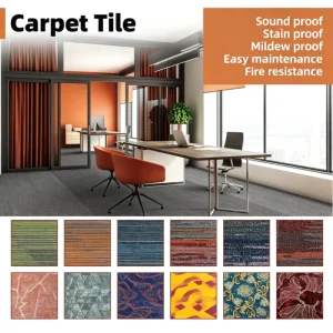 Geometric Carpet Tiles with Stylish Pattern Design Luxury Tile Carpet for Modern Office Decor and Interior Renovation