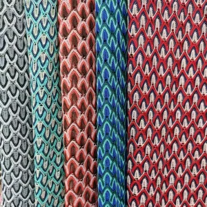 Geometric Knitting Fabric Polyester Knitted Crochet Fabric for Beach Clothing Making