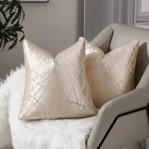 Geometric Lines Luxury Modern Throw Pillow Cover Decorative Pillow 18 x 18 Inch