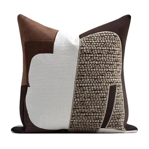 Geometric Patchwork Cushion Cover Light Luxury Embroidery Applique Pillow Case Striped Square Throw Pillow for Sofa Home Decor